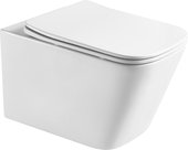 Унитаз подвесной Aquatek Либра Tornado, безободковый 510x345x340, тонкое сиденье с механизмом плавного закрывания, крепёж AQ1505T-00