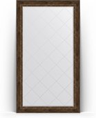 Зеркало Evoform Exclusive-G Floor 1170x2070 пристенное напольное, с гравировкой, в багетной раме 120мм, состаренное дерево с орнаментом BY 6380