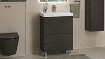 Тумба с раковиной Velvex Edge 600-0-2 (9696) напольная, графит tn.EDG.9696.60.2Y графит + 9696-60