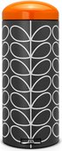 Мусорный бак 30л, тёмный графит с рисунком и оранжевой крышкой Brabantia RETRO ORLA KIELY 106842