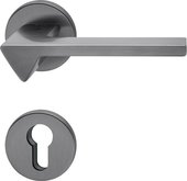 Ручка дверная Colombo Ama, с круглой розеткой d50, с накладкой для цилиндрового замка, графит матовый MF11RY grafite mat