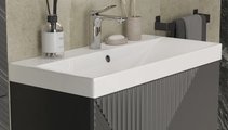Тумба с раковиной Velvex Edge 800-0-2 (9696) напольная, графит tn.EDG.9696.80.2Y графит + 9696-80