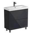 Тумба с раковиной Velvex Edge 800-0-2 (9696) напольная, графит tn.EDG.9696.80.2Y графит + 9696-80