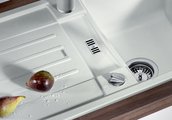 Кухонная мойка оборачиваемая с крылом, с клапаном-автоматом, гранит, серый шёлк Blanco Lexa 45S 515238