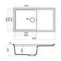 Кухонная мойка Omoikiri Sintesi 86-GB, Artceramic, чаша справа, графит 4997130