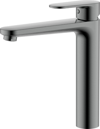 Смеситель для раковины Aquatek Ника высокий 190, без донного клапана, оружейная сталь AQ1804BGM