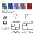 Размеры, цвета и формы ковриков для ванны и туалета от Spirella коллекции Bond