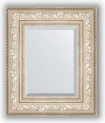Зеркало Evoform Exclusive 500x600 с фацетом, в багетной раме 109мм, виньетка серебро BY 3374