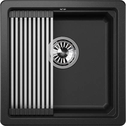 Кухонная мойка Granula Kitchen Space KS-4501U, 450x450, подстольный монтаж, кварц, Чёрный 4501U, ЧЁРНЫЙ
