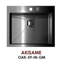Кухонная мойка Omoikiri Akisame, без крыла, воронёная сталь OAK-59-IN-GM