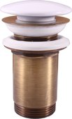 Донный клапан для умывальника RAV Slezak Click-Claсk, круглая крышка керамическая белая MD0485SM