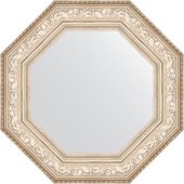 Зеркало Evoform Octagon 650x650 в багетной раме 109мм, виньетка серебро BY 7386