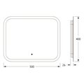 Зеркало с матированием и LED-подсветкой Defesto, 15W, 50x40см, ИК-выключатель, нейтральный белый свет DF 3801RH