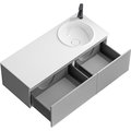 Тумба с умывальником Aqwella Боско Casso 1200 R/L, с двумя ящиками, фасад волна, серый туман BOS0112ST+BOS07VOL67ST+BOS07VOL52ST+CAS.12.04.R/L