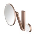 Косметическое зеркало Keuco iLook_move, с подсветкой, круглое, с сенсорной панелью, увеличение х5, красное золото шлифованное 17612 299002