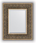 Зеркало Evoform Exclusive 490x590 с фацетом, в багетной раме 101мм, вензель серебряный BY 3371