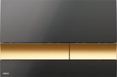 Кнопка управления Alcaplast Basic M17xx, панель: чёрный, клавиши: золото M1728-5