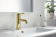 Смеситель для раковины Aquatek Классик 72, без донного клапана, полированное золото AQ1510PG