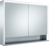 Зеркальный шкаф Keuco Royal Lumos, 100x73см, с подсветкой, 2 дверцы, алюминий серебристый 14304 171301