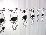 Штора для ванной Spirella Beagle, 180x200см, полиэтилен, чёрно-белый 1012416