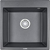 Кухонная мойка Granula 5102, 510x520, накладная, кварц, Шварц (чёрный металлик) 5102, ШВАРЦ