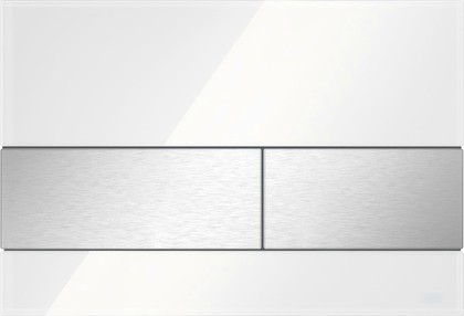 Кнопка управления TECE square, система двойного смыва, стекло, белый/сатин 9240801