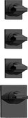 Термостат Bossini Apice, с отдельными панелями, на 3 потребителя, внешняя часть, чёрный матовый Z035205.073