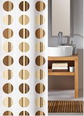 Шторка для ванной Kleine Wolke Point Toffee beige, 180x200см, полиэстер, бежевая 5104224305