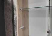 Пенал Aquatek Либра 1600x350, 2 двери push-to-open, фасад серый матовый, корпус дуб давос AQ60035-DO-MG