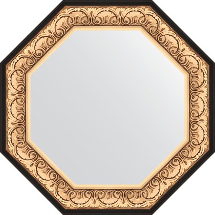 Зеркало Evoform Octagon 750x750 в багетной раме 106мм, барокко золото BY 7381