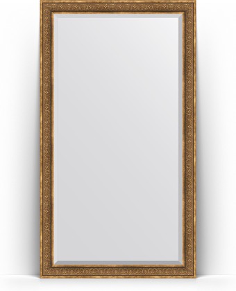 Зеркало Evoform Exclusive Floor 1140x2040 пристенное напольное, с фацетом, в багетной раме 101мм, вензель бронзовый BY 6171