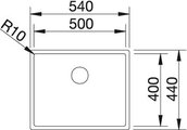 BLANCO CLARON 500-IF Схема с размерами вид сверху