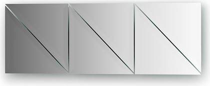 Зеркальная плитка Evoform Refractive с фацетом 15мм, комплект 6шт, треугольник 20х20см, серебро BY 1539