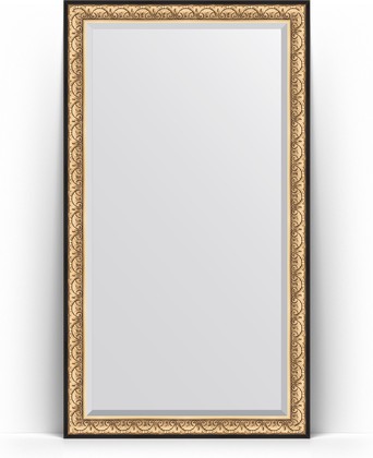Зеркало Evoform Exclusive Floor 1150x2050 пристенное напольное, с фацетом, в багетной раме 106мм, барокко золото BY 6173