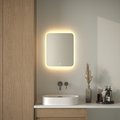 Зеркало с матированием и LED-подсветкой Defesto, 19W, 50x60см, сенсорный выключатель, тёплый белый свет DF 3813S