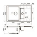 Кухонная мойка Omoikiri Sakaime 78-2-CH с крылом, Tetogranit, шампань 4993237