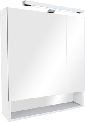 Зеркальный шкаф Roca The Gap 70х85см, с полочкой и светильником, белый матовый ZRU9302749