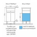 Тумба с раковиной Санта Омега Фостер 500, напольная, 2 двери, белый 207001+Фостер50