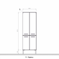 Шкаф напольный Verona AREA, 1753x600, 4 дверцы AR316