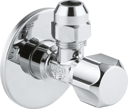 Угловой вентиль Grohe, 1/2x3/8" для подключения смесителей, самоуплотняющееся резьбовое соединение, 1шт, хром 22023000