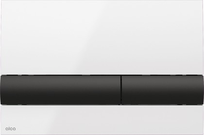 Кнопка управления Alcaplast Basic M1710-8, панель: белый матовый, клавиши: чёрный глянец
