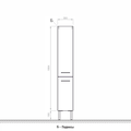 Verona SOLO Шкаф-пенал напольный, ширина 30см, 2 дверцы, петли слева, артикул SL312L