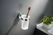 Стакан с держателем Aquatek Европа настенный, хром AQ4104CR