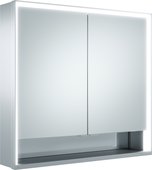 Зеркальный шкаф Keuco Royal Lumos, 80x73см, с подсветкой, 2 дверцы, алюминий серебристый 14302 171301