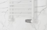 Автоматический терморегулятор Сунержа 3D правый G1/2"НРxG3/4"НГ, набор, матовый белый - сталь 30-1422-6205