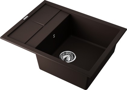Кухонная мойка Omoikiri Sumi 65-DC с крылом, оборачиваемая, Tetogranit, тёмный шоколад 4993674