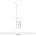 Шкаф-пенал подвесной Verona Urban, 1664x300, 1 дверь, 1 корзина, правый UR303R