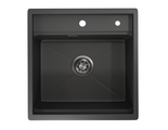 Кухонная мойка Granula Kitchen Space KS-5051 500x510, накладная, нержавеющая сталь, Чёрный матовый 5051, ЧЕРНЫЙ МАТОВЫЙ