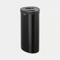 Бак для белья Brabantia, 55л, двухсекционный, овальный, стальной, чёрный 242366