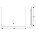 Зеркало с фацетом Defesto Glow 50x40, LED подсветка, сенсорный выключатель, тёплый белый свет DF 2511SH
